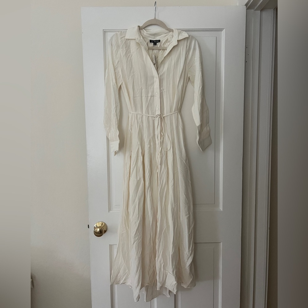 J. Crew Drapey Pleated Shirt-Dress